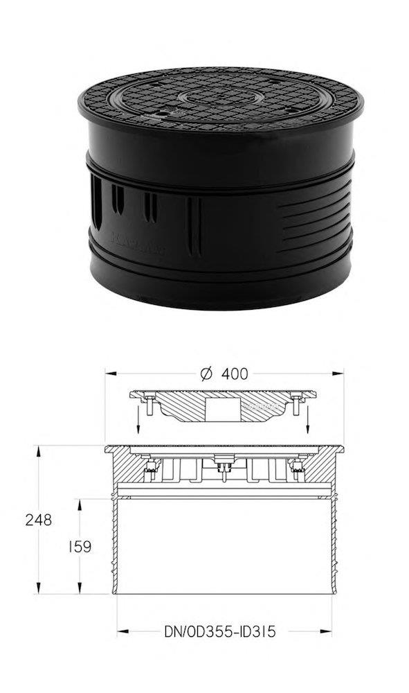 Uni-Seals Socket Cover lockable - 315mm, 1.5TON