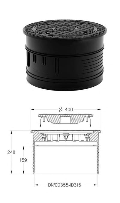 Uni-Seals Socket Cover lockable - 315mm, 1.5TON
