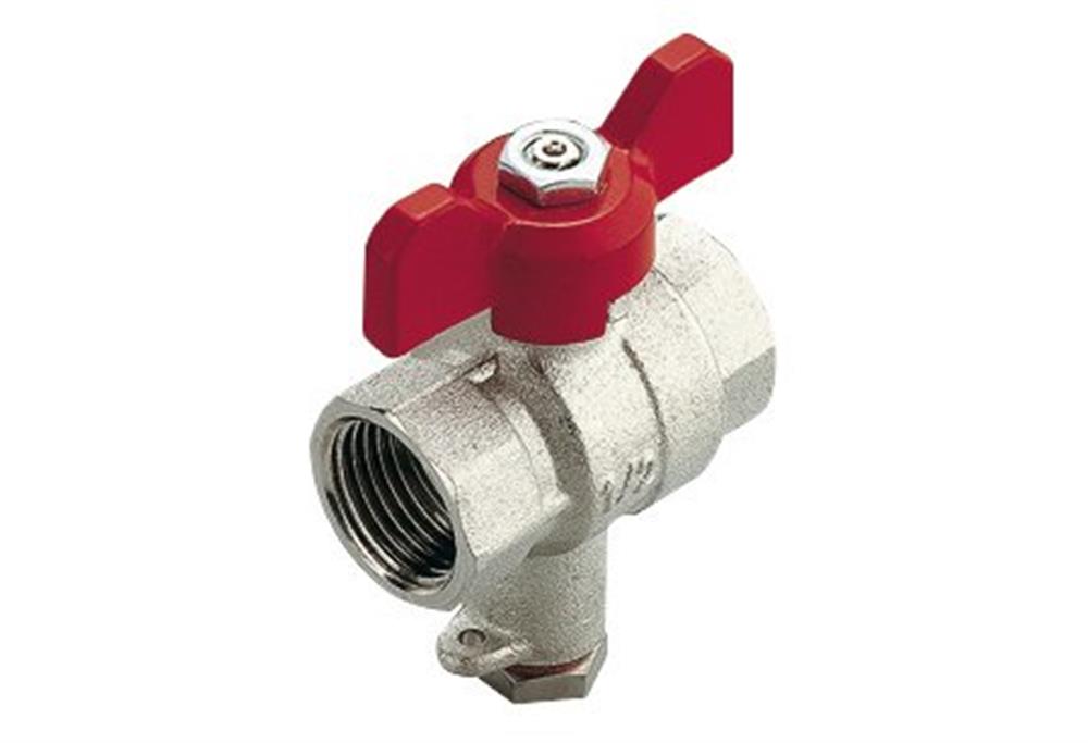 Unico Ball Valve with built-in dip tube coupling/coupling - Normal, T-handle, brass, 1/2", 1/2" 10352016