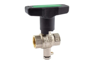 Unico Ball Valve with built-in dip tube coupling/coupling - Normal, T-handle, brass, 1/2", 1/2" 10504819