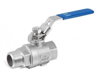 Unico Ball Valve with handle male/female - Normal, L-shape, AISI316, 1", 1"