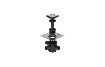 Unidrain HighLine Custom Combo Pack - 100mm, 100mm, Pickled steel, Square, Vertical, 110mm