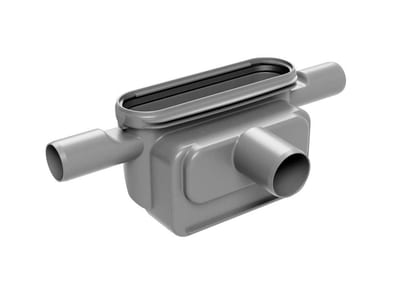 Unidrain Linje Outlet Housing - 218mm, 150mm, grey, Horizontal, 50mm, 134mm