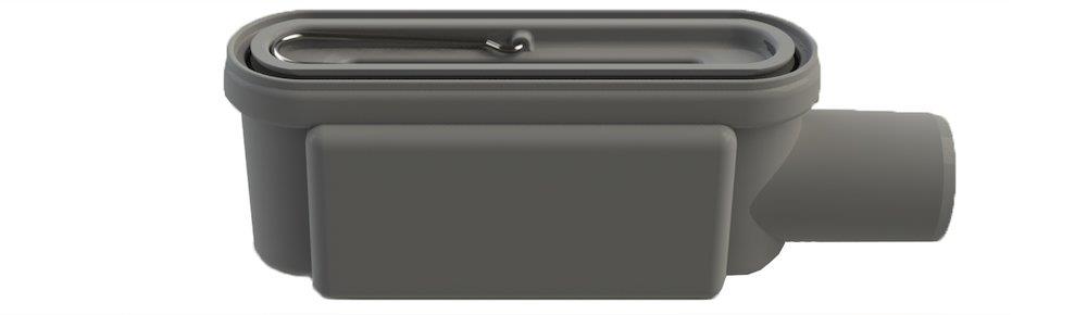 Unidrain Outlet Housing - 218mm, 72mm, grey, Horizontal, 50mm, 86mm