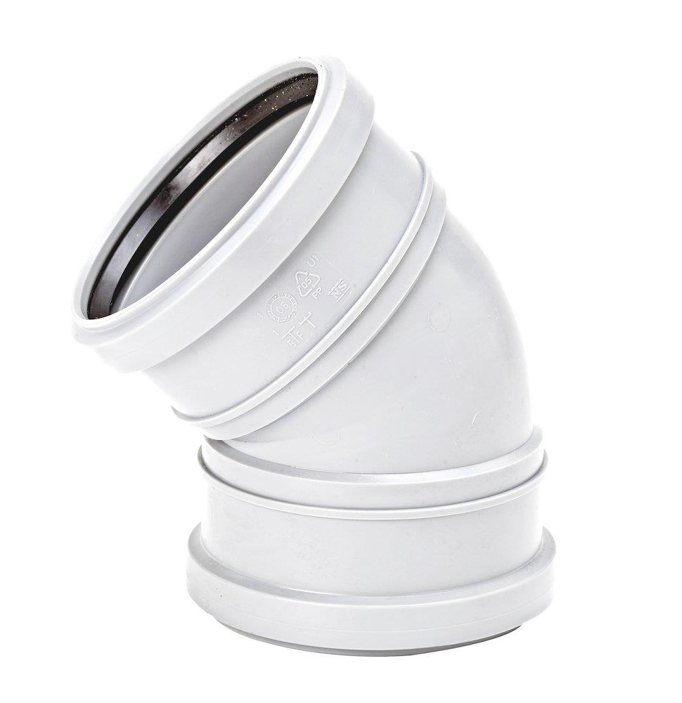 Uponor Decibel Bend soundproofed - 50mm, 50mm, 45°