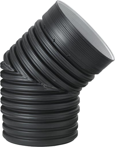 Uponor IQ Bend with 2 sockets and sealing rings. PP black - 1154mm, 90°