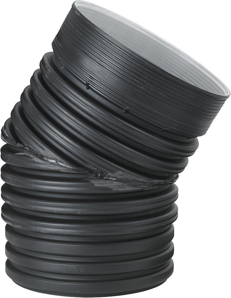 Uponor IQ Bend with 2 sockets and sealing rings PP black - 1360mm, 30°