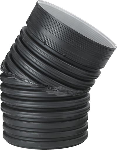 Uponor IQ Bend with 2 sockets and sealing rings PP black - 1360mm, 30°
