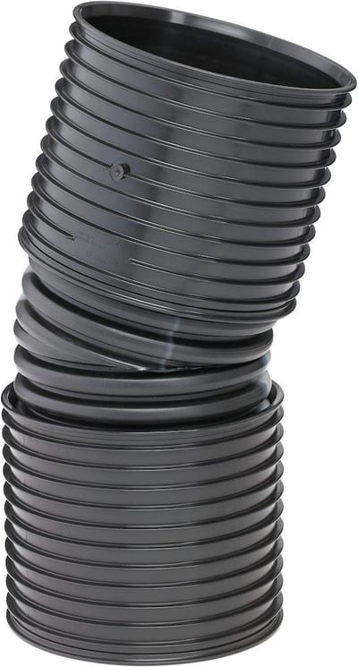 Uponor IQ Bend with 2 sockets and sealing rings PP black - 560mm, 15gr