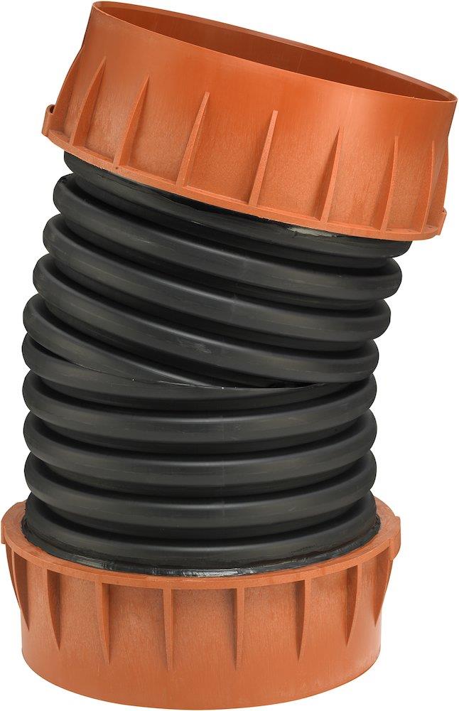 Uponor IQ Bend with 2 sockets and sealing rings PP black - 684mm, 15gr