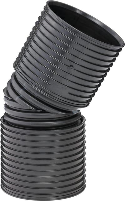 Uponor IQ Bend with 2 sockets and seals PP black - 338mm, 30°