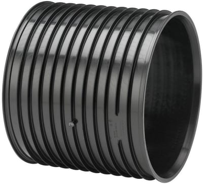 Uponor IQ Double Socket with sealing rings PP black - 338mm, 300mm