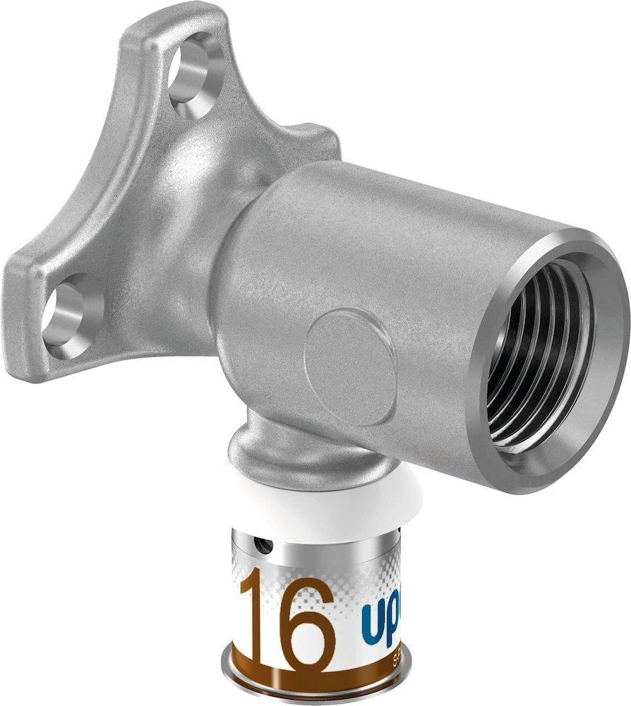 Uponor S-Press Angle valve - 16mm, 1/2", coupling, 90°, coupling