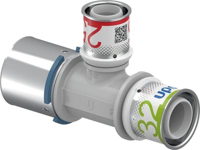 Uponor S-press T-Piece reduced - 40mm, 32mm, 25mm