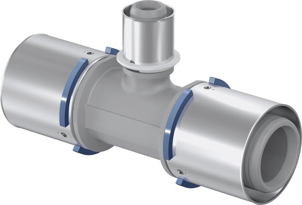 Uponor S-press T-Piece reduced - 75mm, 75mm, 32mm