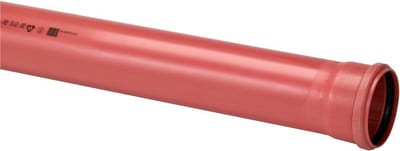 Uponor Sewer Pipe with oil-resistant sealing ring PVC-U - 160mm, SN8, 1000mm, EN 1401