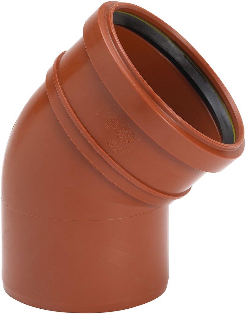Uponor Ultra Classic Bend PP - 160mm, 45°