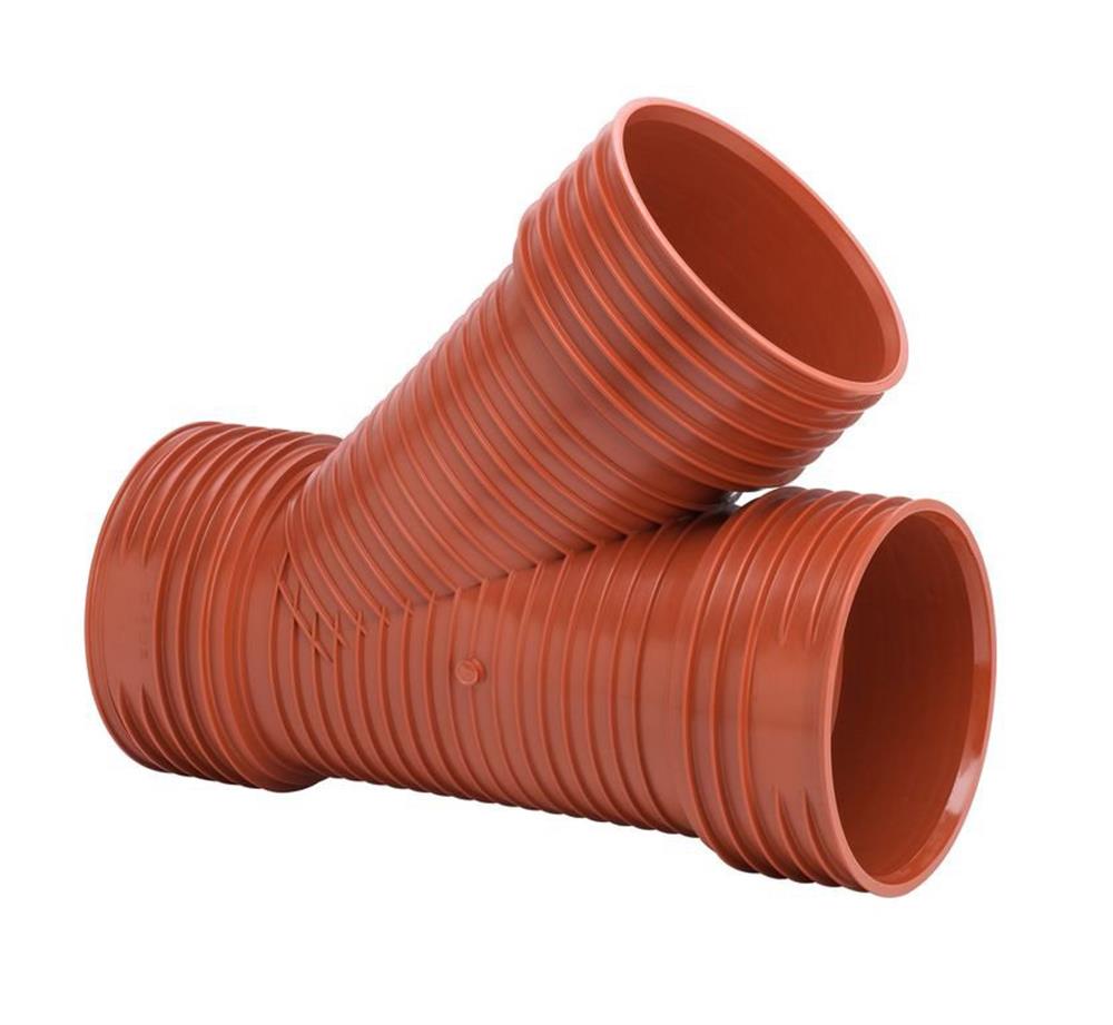 Uponor Ultra Rib 2 Branch pipe PP - 250mm, 200mm, 45°