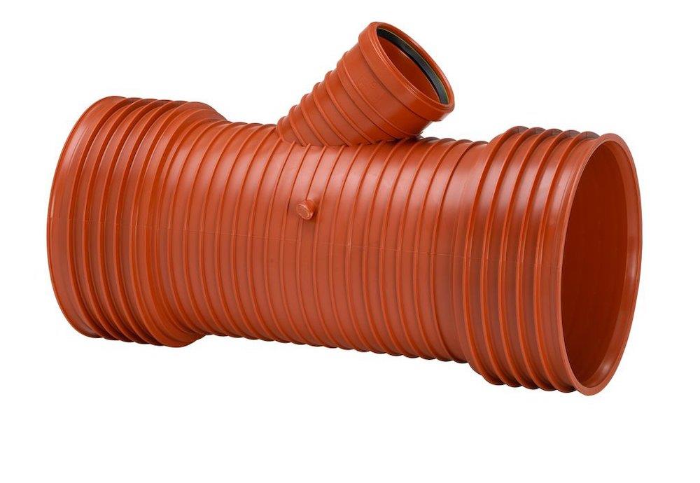 Uponor Ultra Rib 2 Branch pipe with sealing ring PP - 200mm, 160mm, 45°