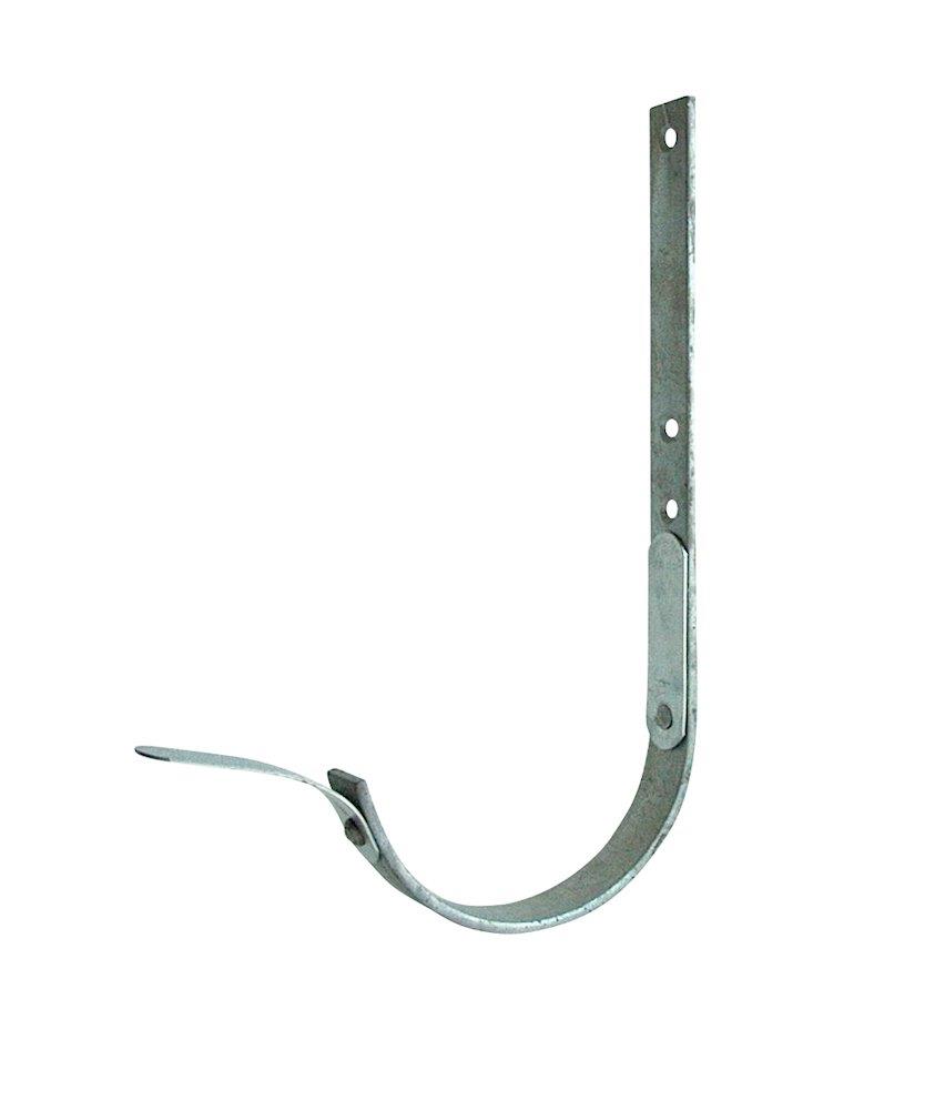 Vestjydsk Fitting Gutter Bracket 1/2 round galvanized - 250mm, 10", short, 4mm, Zinc, 25mm