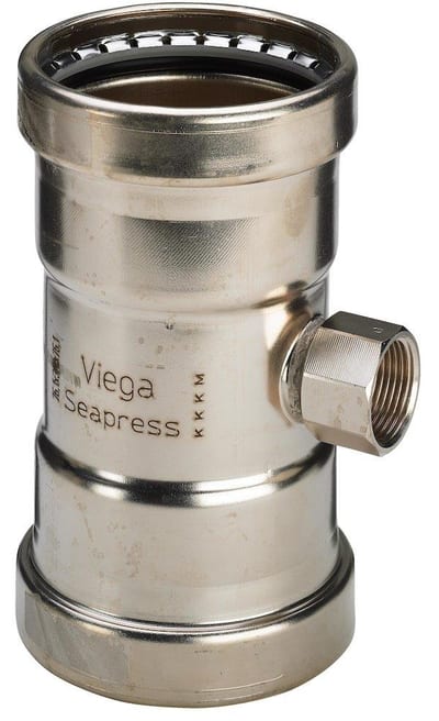 Viega CuNiFe Seapress T-Piece with thread - 76.1mm, 76.1mm, 3/4"