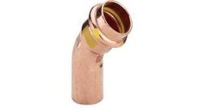 Viega Profipress Gas Bend - 22mm, 22mm, 45°, coupling/nipple