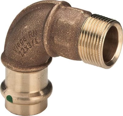 Viega Sanpress Bend socket/nipple - 15mm, 1/2", 90°