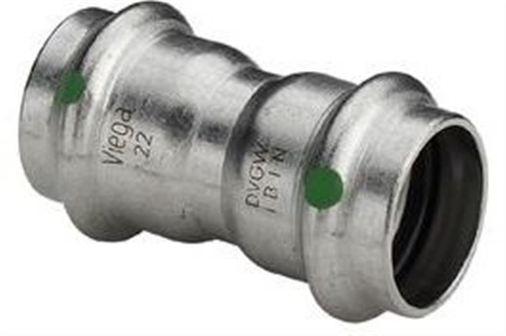 Viega Sanpress Inox Double Socket - 22mm, 22mm