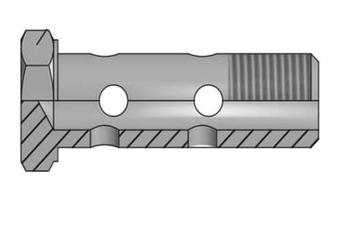 Vitillo ABFDM Banjo Bolt double metric steel zinc/nickel - 20mm, 1,5mm, 20mm