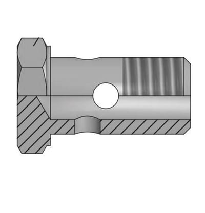 Vitillo ABFM Banjo Bolt single metric steel zinc/nickel - 22mm, 1,5mm, 22mm