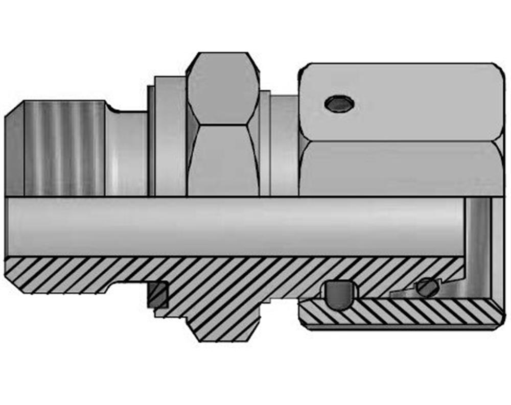 Vitillo AFE Straight Insertion adjustable steel chromated BSPP light - 8mm, 1/4", 315bar