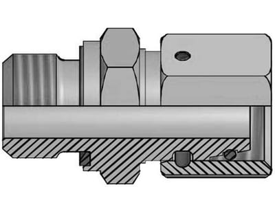 Vitillo AFE Straight Insertion adjustable steel chromated BSPP light - 8mm, 1/4", 315bar