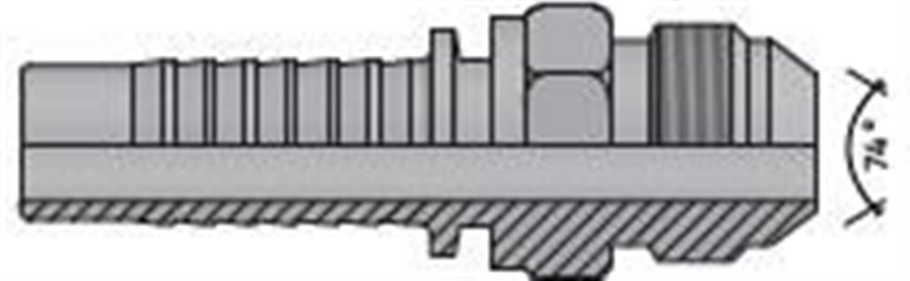 Vitillo AGJ Crimp Fitting UNF nipple JIC steel zinc/nickel - 2", 2 1/2-12"