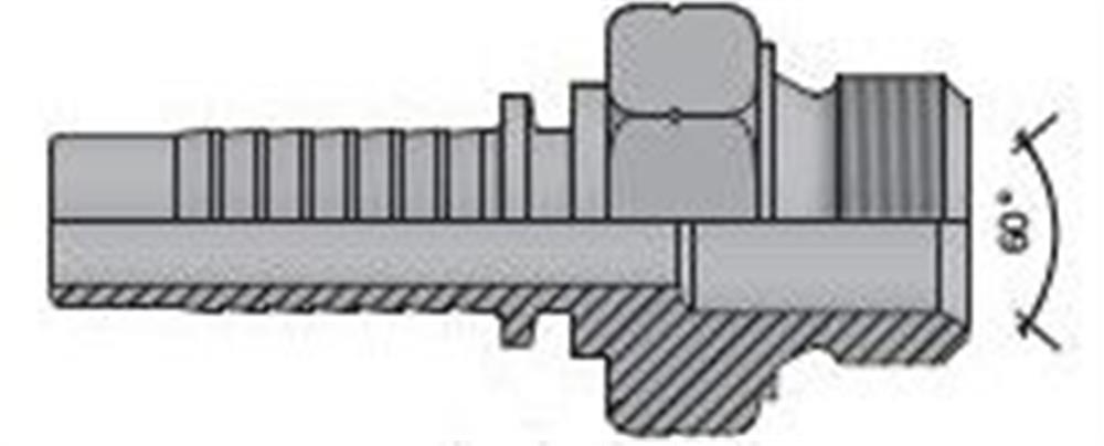 Vitillo AGM Crimp Fitting metric nipple steel zinc/nickel - 3/16", M 10 X 1