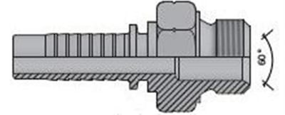 Vitillo AGM Crimp Fitting metric nipple steel zinc/nickel - 3/16", M 12 X 1,5