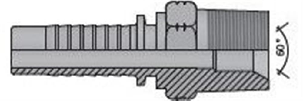 Vitillo AGN Crimp Fitting NPTF nipple steel zinc/nickel - 1/2", 1/2-14"