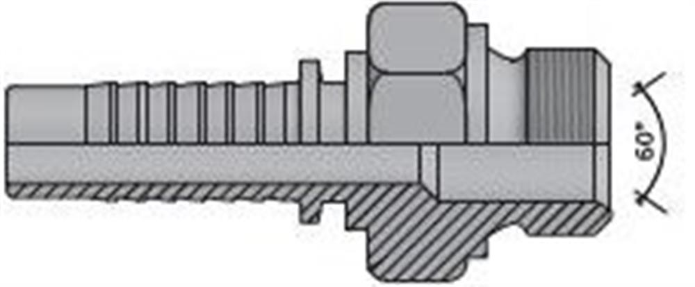 Vitillo AGR Crimp Fitting BSPP nipple steel zinc/nickel - 1/4", 3/8"