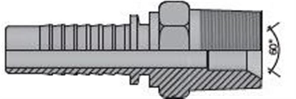 Vitillo AGR-K Crimp Fitting BSPT nipple steel zinc/nickel - 1/4", 3/8"