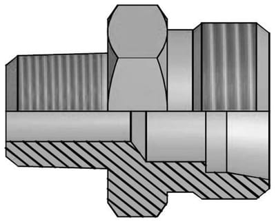 Vitillo AME Straight Insertion steel chromated BSPT light - 12mm, 1/4", 315bar