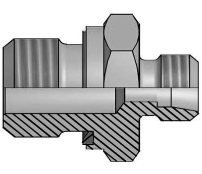 Vitillo AME Straight Insertion steel zinc/nickel BSPP light - 15mm, 1/2", 315bar
