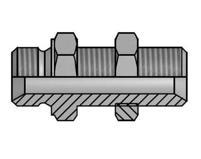 Vitillo ANGG Bulkhead fitting with lock nut steel zinc/nickel BSPP nipple - 2", 2"