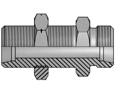 Vitillo APPM Straight Bulkhead Connector steel zinc/nickel light - 22mm, 22mm, 160bar