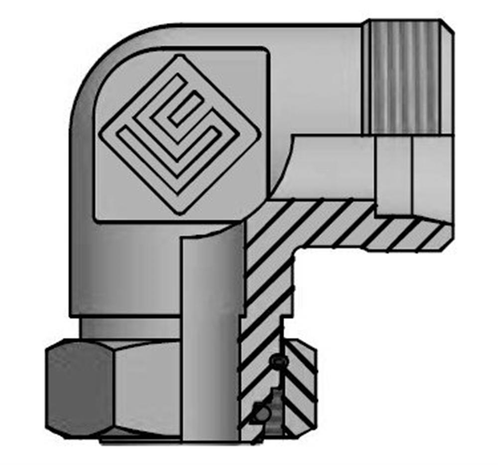 Vitillo LME Adjustable Angle Connector adjustable steel chromated light - 18mm, 18mm, 315bar, 90°