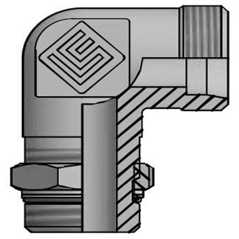 Vitillo LME Adjustable Angle Insertion steel zinc/nickel BSPP light - 6mm, 1/8", 315bar, 90°