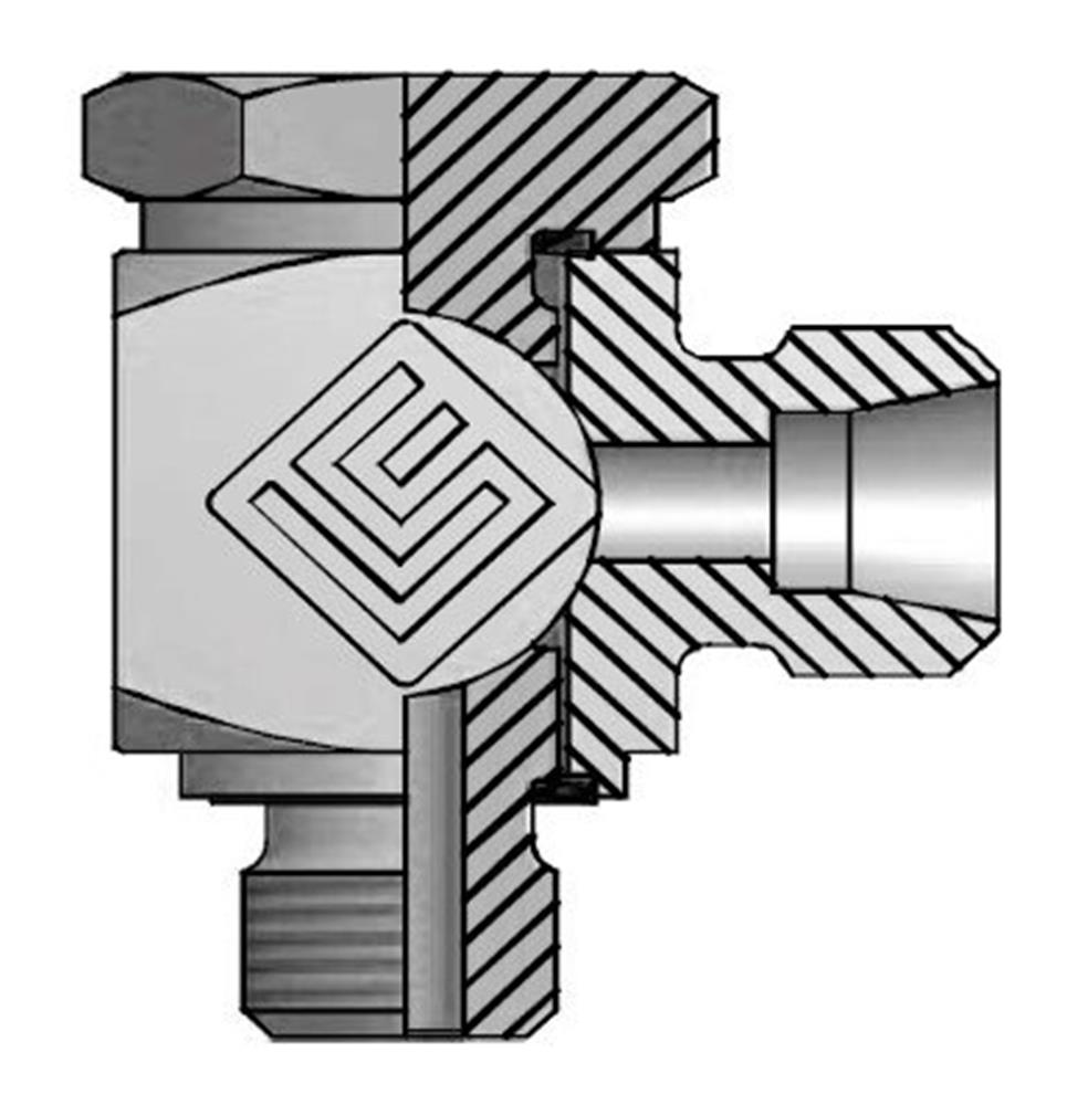 Vitillo LME Adjustable Banjo Fitting steel zinc/nickel BSPP light - 10mm, 1/4", 315bar, 90°