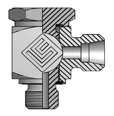Vitillo LME Adjustable Banjo Fitting steel zinc/nickel BSPP light - 8mm, 1/4", 315bar, 90°