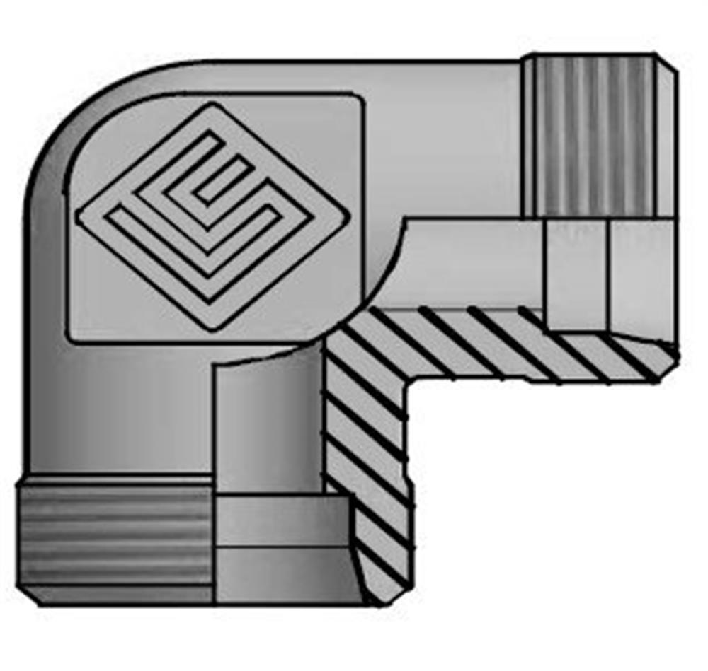 Vitillo LME Angle Connector steel chromated light - 28mm, 28mm, 160bar, 90°