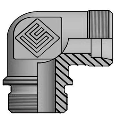 Vitillo LME Angle Insertion steel zinc/nickel BSPP light - 35mm, 1 1/4", 160bar, 90°