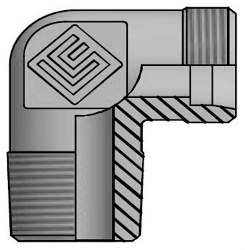Vitillo LME Angle Insertion steel zinc/nickel BSPT light - 18mm, 3/4", 315bar, 90°