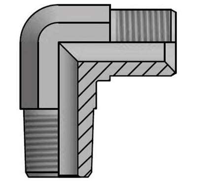 Vitillo LMGK Block angle steel zinc/nickel BSPP/BSPT nipple/nipple - 3/4", 3/4", 90°